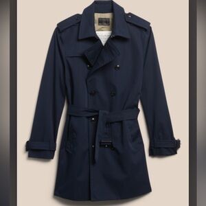 Banana Republic Water Resistant Navy Trench Coat